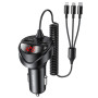 Автомобильное зарядное устройство Usams US-CC119 C22 (2USB/3.4A) + 3in1 combo кабель black