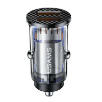 Автомобильное зарядное устройство Usams US-CC122 C23 36W Super Si (2USB/36W) transparent/black