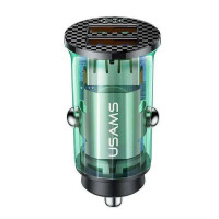 Автомобильное зарядное устройство Usams US-CC122 C23 36W Super Si (2USB/36W) transparent/blue