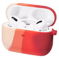 Чохол Silicone Case Colorfull для навушників Apple AirPods 3 з карабіном рожевий-червоний