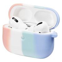 Чохол Silicone Case Colorfull для навушників Apple AirPods 3 з карабіном світлий рожевий-фіолетовий
