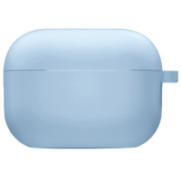 Чохол Silicone Case з мікрофіброю для навушників Apple AirPods 3 з карабіном lilac blue