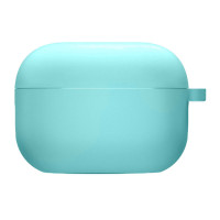 Чехол Silicone Case с микрофиброй для наушников Apple AirPods 3 с карабином marine green