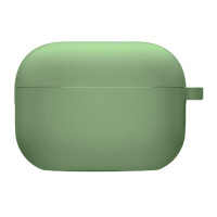 Чехол Silicone Case с микрофиброй для наушников Apple AirPods 3 с карабином mint