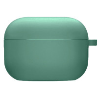 Чехол Silicone Case с микрофиброй для наушников Apple AirPods 3 с карабином pine green