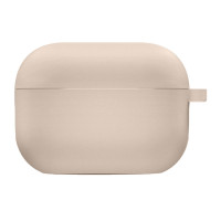Чехол Silicone Case с микрофиброй для наушников Apple AirPods 3 с карабином pink sand