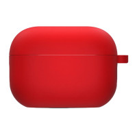 Чехол Silicone Case с микрофиброй для наушников Apple AirPods 3 с карабином red