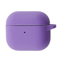 Чехол Silicone Case с микрофиброй для наушников Apple AirPods 4 с карабином blueberry