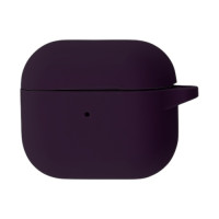 Чехол Silicone Case с микрофиброй для наушников Apple AirPods 4 с карабином elderberry