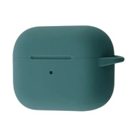 Чохол Silicone Case з мікрофіброю для навушників Apple AirPods 4 з карабіном green