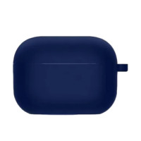 Чохол Silicone Case з мікрофіброю для навушників Apple AirPods 4 з карабіном midnight blue