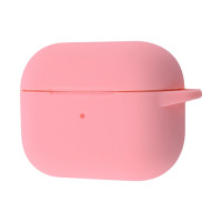Чехол Silicone Case с микрофиброй для наушников Apple AirPods 4 с карабином light pink
