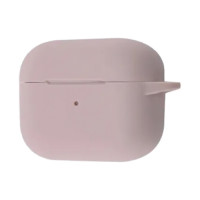 Чехол Silicone Case с микрофиброй для наушников Apple AirPods 4 с карабином pink sand