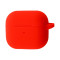 Чехол Silicone Case с микрофиброй для наушников Apple AirPods 4 с карабином red