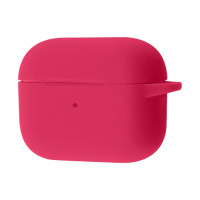 Чохол Silicone Case з мікрофіброю для навушників Apple AirPods 4 з карабіном rose red