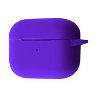Чехол Silicone Case с микрофиброй для наушников Apple AirPods 4 с карабином ultraviolet