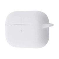 Чохол Silicone Case з мікрофіброю для навушників Apple AirPods 4 з карабіном white