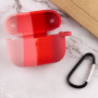Чехол Silicone Case Colorfull для наушников Apple AirPods Pro с карабином розовый-красный