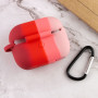 Чехол Silicone Case Colorfull для наушников Apple AirPods Pro с карабином розовый-красный
