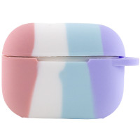 Чохол Silicone Case Colorfull для навушників Apple AirPods Pro з карабіном світлий рожевий-фіолетовий