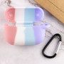 Чехол Silicone Case Colorfull для наушников Apple AirPods Pro с карабином светлый розовый-фиолетовый