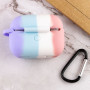 Чехол Silicone Case Colorfull для наушников Apple AirPods Pro с карабином светлый розовый-фиолетовый