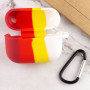 Чохол Silicone Case Colorfull для навушників Apple AirPods Pro з карабіном червоний-білий