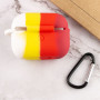 Чохол Silicone Case Colorfull для навушників Apple AirPods Pro з карабіном червоний-білий