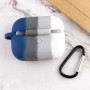 Чохол Silicone Case Colorfull для навушників Apple AirPods Pro з карабіном білий-синій