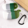 Чехол Silicone Case Colorfull для наушников Apple AirPods Pro с карабином белый-зеленый