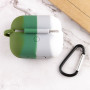 Чехол Silicone Case Colorfull для наушников Apple AirPods Pro с карабином белый-зеленый