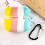 Чехол Silicone Case Colorfull для наушников Apple AirPods Pro с карабином желтый-бирюзовый