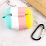 Чехол Silicone Case Colorfull для наушников Apple AirPods Pro с карабином желтый-бирюзовый