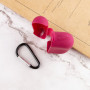 Чехол Silicone Case для наушников Apple AirPods Pro с карабином maroon