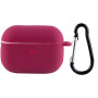 Чехол Silicone Case для наушников Apple AirPods Pro с карабином maroon