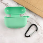 Чехол Silicone Case для наушников Apple AirPods Pro с карабином mint