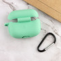 Чехол Silicone Case для наушников Apple AirPods Pro с карабином mint
