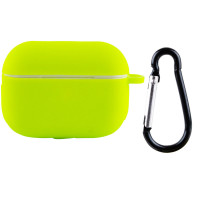 Чехол Silicone Case для наушников Apple AirPods Pro с карабином neon green