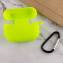 Чехол Silicone Case для наушников Apple AirPods Pro с карабином neon green