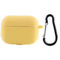 Чехол Silicone Case для наушников Apple AirPods Pro с карабином yellow