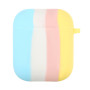 Чохол Silicone Case Colorfull для навушників Apple AirPods 1/2 з карабіном блакитний-жовтий