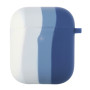 Чехол Silicone Case Colorfull для наушников Apple AirPods 1/2 с карабином белый-синий