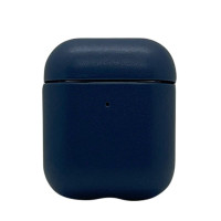 Кожанный чехол K-DOO Lux Craft blue для наушников Apple AirPods 1/2