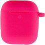 Чехол Silicone Case для наушников Apple AirPods 1/2 с карабином barbie pink