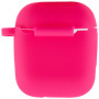 Чехол Silicone Case для наушников Apple AirPods 1/2 с карабином barbie pink