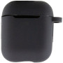 Чехол Silicone Case для наушников Apple AirPods 1/2 с карабином black
