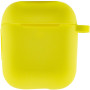 Чехол Silicone Case для наушников Apple AirPods 1/2 с карабином bright yellow
