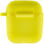 Чехол Silicone Case для наушников Apple AirPods 1/2 с карабином bright yellow