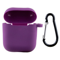 Чохол Silicone Case для навушників Apple AirPods 1/2 з карабіном grape