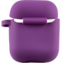 Чехол Silicone Case для наушников Apple AirPods 1/2 с карабином grape